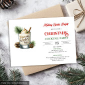 Elegant Red Green Holiday Cocktails Party Invites Kaart