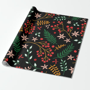 Elegant Red Green kerst Holly Berries Gift Cadeaupapier