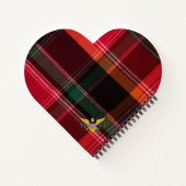 Elegant Red Green Madras Monogram Personaliseer Notitieboek (Achterkant)