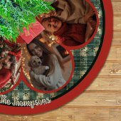 Elegant red green multiple photos christmas  kerstboom rok