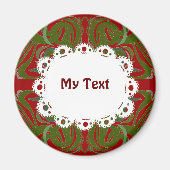Elegant Red Green Pattern en Lace Magneet (Voorkant)