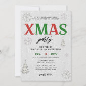 Elegant Red Green Rhinestones Kerstfeest Kaart (Voorkant)