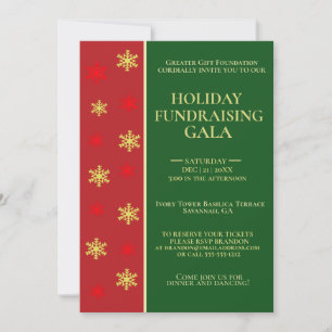 Elegant Red & Green Star Charity Holiday Gala Kaart