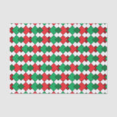 Elegant Red Green White Argyle Kerstmis Tissuepapier (Voorkant)