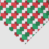 Elegant Red Green White Argyle Kerstmis Tissuepapier (Detail)