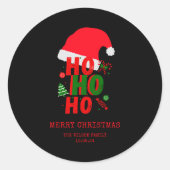Elegant Red Green White Merry Christmas T Shirt  Ronde Sticker (Voorkant)