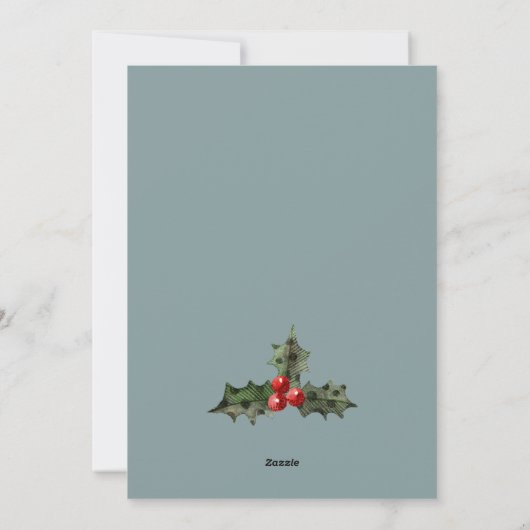 Elegant Red Green White Merry kerstval Feestdagenkaart (Achterkant)