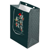 Elegant Red Green White Merry kerstval Medium Cadeauzakje (Voorkant Gekanteld)