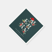 Elegant Red Green White Merry kerstval Servet (Hoek)