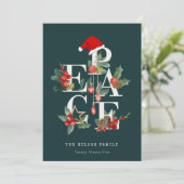 Elegant Red Green White Peace-kerstval Feestdagenkaart (Staand voorkant)