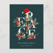 Elegant Red Green White Peace-kerstval Feestdagenkaart (Voorkant)