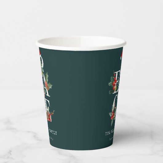Elegant Red Green White Peace-kerstval Papieren Bekers (Links)