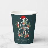 Elegant Red Green White Peace-kerstval Papieren Bekers (Voorkant)