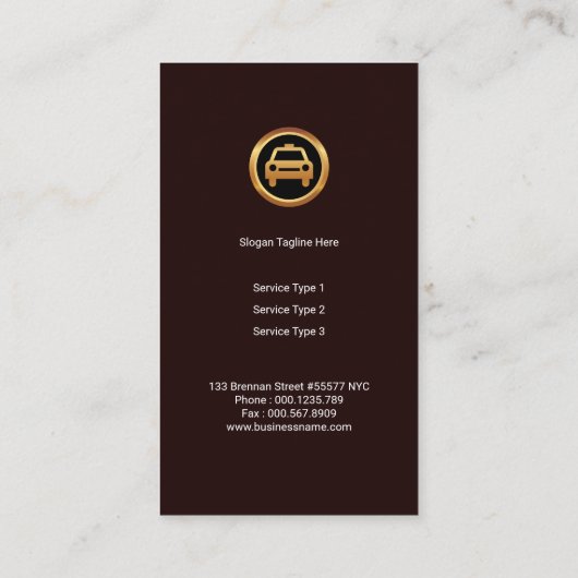 Elegant Red Grunge Golden Borders Taxi Chauffeur Visitekaartje (Achterkant)