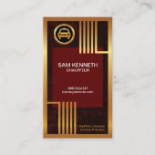 Elegant Red Grunge Golden Borders Taxi Chauffeur Visitekaartje (Voorkant)