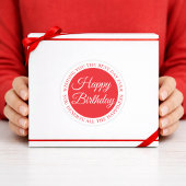 Elegant Red “Happy Birthday” Sticker
