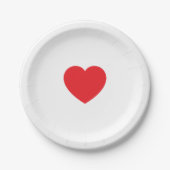 Elegant Red Heart 7 Inch Personalized Paper Plate Papieren Bordje (Voorkant)