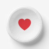 Elegant Red Heart 9 Inch Personalized Paper Bowl Papieren Kommen (Voorkant)