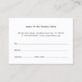 Elegant Red Heart Beauty Cadeaubon Kortingskaartje (Achterkant)