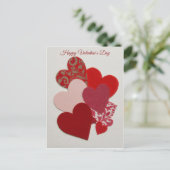 Elegant Red Heart Collage Valentine’s Day Card  Feestdagenkaart (Staand voorkant)