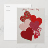 Elegant Red Heart Collage Valentine’s Day Card  Feestdagenkaart (Voorkant / Achterkant)