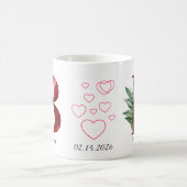 Elegant Red Heart Floral Letter B Initial Coffee  Koffiemok (Center)