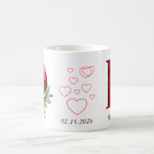 Elegant Red Heart Floral Letter C Initial Coffee D Koffiemok (Center)
