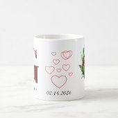 Elegant Red Heart Floral Letter C Initial Coffee G Koffiemok (Center)