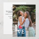 Elegant Red Heart Foto Fancy Love Quote Weddenscha Save The Date (Voorkant / Achterkant)