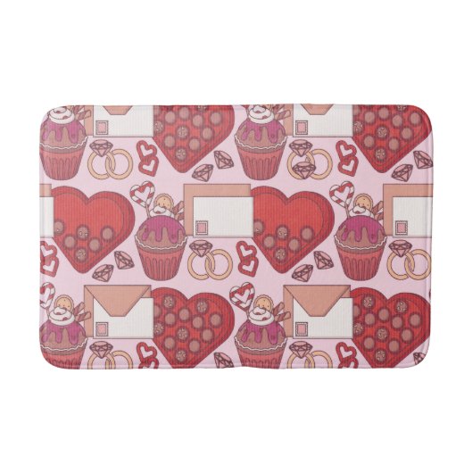 Elegant Red Heart Love Theme Valentine’s Day Gift Badmat (Voorkant)