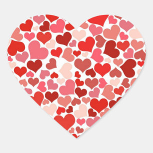 Elegant Red Heart Patroon Hart Sticker