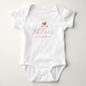 Elegant Red Hearts Baby Bodysuit (Voorkant)