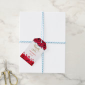 Elegant Red Hearts Cadeaulabel (Met Touw)