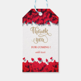 Elegant Red Hearts Cadeaulabel