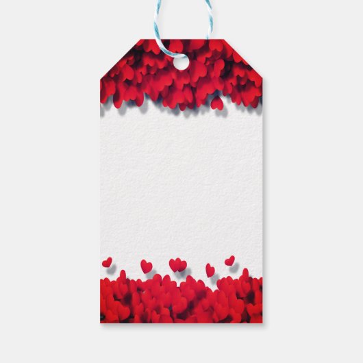 Elegant Red Hearts Cadeaulabel (Achterkant)