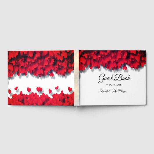Elegant Red Hearts Gastenboek (Volledig)