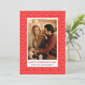 Elegant Red Hearts Happy Valentine's Day 1 Photo Feestdagenkaart (Staand voorkant)