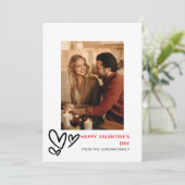 Elegant Red Hearts Happy Valentine's Day 1 Photo Feestdagenkaart (Staand voorkant)