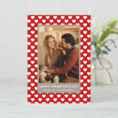 Elegant Red Hearts Happy Valentine's Day 1 Photo Feestdagenkaart (Staand voorkant)
