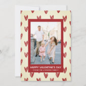 Elegant Red Hearts Happy Valentine's Day 1 Photo Feestdagenkaart (Voorkant)
