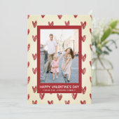Elegant Red Hearts Happy Valentine's Day 1 Photo Feestdagenkaart (Staand voorkant)