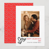 Elegant Red Hearts Happy Valentine's Day 1 Photo Feestdagenkaart (Voorkant / Achterkant)