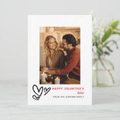 Elegant Red Hearts Happy Valentine's Day 1 Photo Feestdagenkaart (Staand voorkant)
