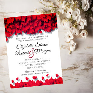 Elegant Red Hearts Kaart