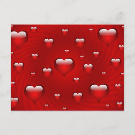 Elegant Red Hearts Love Valentijn Briefkaart