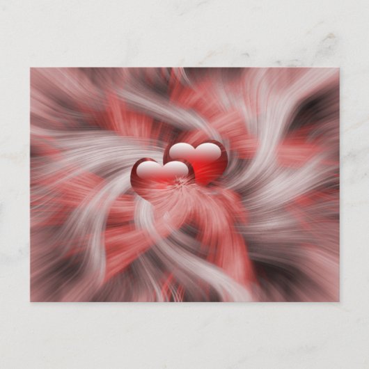 Elegant Red Hearts Love Valentijns Briefkaart (Voorkant)