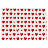 Elegant Red Hearts op White Groot Cadeauzakje (Achterkant)