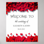 Elegant Red Hearts Poster (Voorkant)