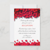Elegant Red Hearts Reception Kaart (Voorkant)