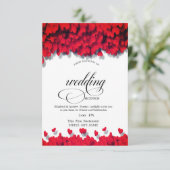 Elegant Red Hearts Rehearsal Dinner Kaart (Staand voorkant)